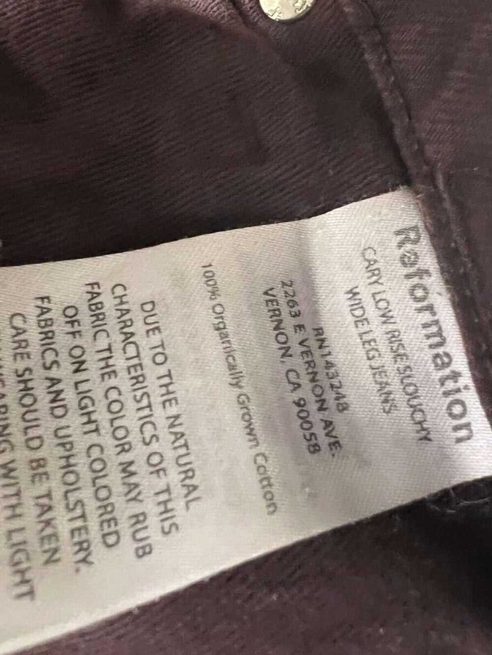 Reformation Cary Low-Rise Slouchy Wide-Leg Jeans in the “Mole” brown wash 29 - Picture 5 of 9